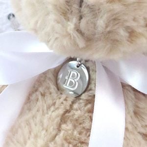 Personalised Teddy Bear & Stainless Steel Initial Disc