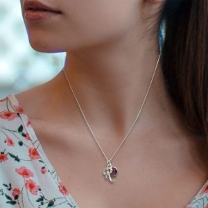 Personalised Initial Birthstone Sterling Silver Necklace