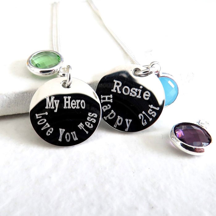 Personalised Stainless Steel Birthstone Duchess Necklace