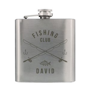 Personalised Stainless Steel Fishing Hip Flask Angler's Gift