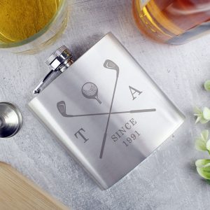 Personalised Stainless Steel Golf Hip Flask Golfer's Gift