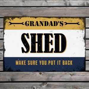 Personalised Men's Aluminium Metal Sign Man Cave Garage Shed