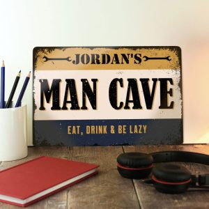 Personalised Men's Aluminium Metal Sign Man Cave Garage Shed