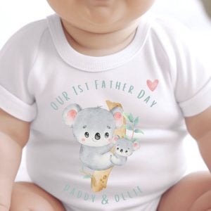 Personalised Cute Koala Baby Vest Newborn, 0-3, 6-12 Months