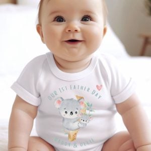 Personalised Cute Koala Baby Vest Newborn, 0-3, 6-12 Months