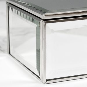 Large Personalised Floral Watercolour Mirrored Jewellery Box
