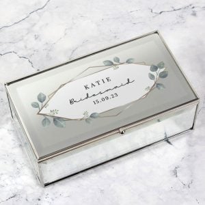Personalised Botanical Large Mirrored Jewellery Box