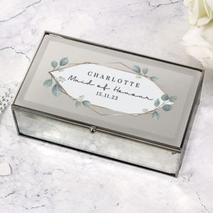 Personalised Botanical Large Mirrored Jewellery Box