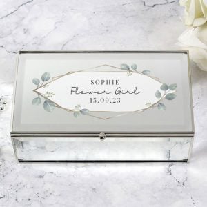 Personalised Botanical Large Mirrored Jewellery Box