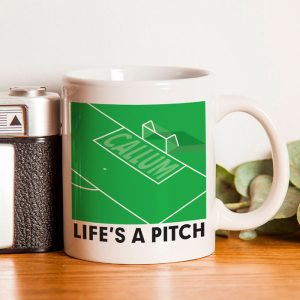 Personalised Life's A Pitch Ceramic Football Fan Mug