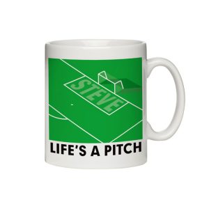 Personalised Life's A Pitch Ceramic Football Fan Mug