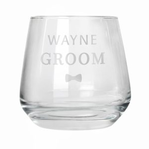 Personalised Groom Glass Tumbler Wedding or Stag Party Gift