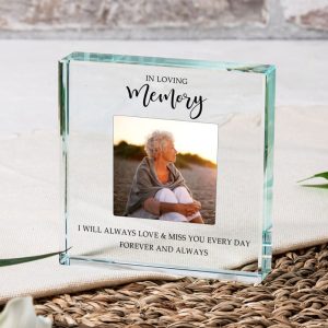 Personalised Glass Photo Token Glass Token In Loving Memory