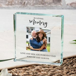 Personalised Glass Photo Token Glass Token In Loving Memory
