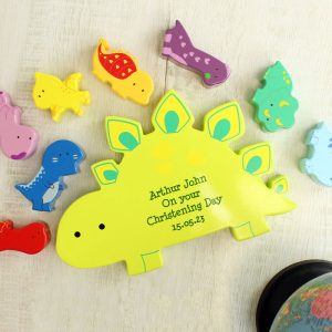 Personalised Free Text Wooden Dinosaur Stacking Toddler Toy