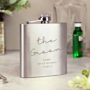 Personalised Message Wedding Party Hip Flask Best Man etc.