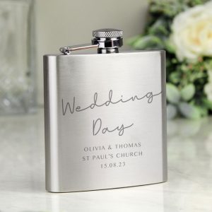 Personalised Message Wedding Party Hip Flask Best Man etc.