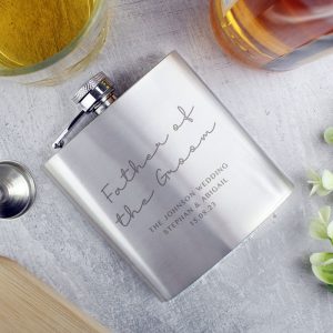 Personalised Message Wedding Party Hip Flask Best Man etc.