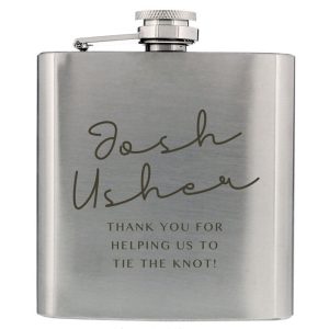Personalised Message Wedding Party Hip Flask Best Man etc.