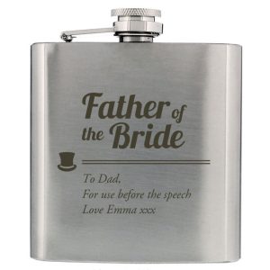 Personalised Father of the Bride Stainless Steel Hip Flask