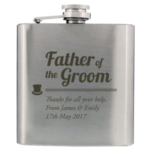 Personalised Father of the Groom Stainless Steel Hip Flask