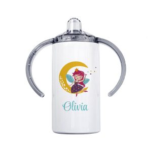 Personalised Fairy Girl's Stainless Steel Sippy Cup