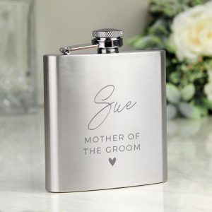 Personalised Any Text Wedding Party 6oz Hip Flask Stainless