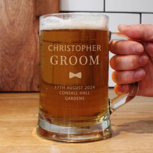 Personalised Groom Pint Stern Tankard Wedding Gift