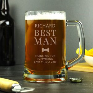 Personalised Best Man Gift Pint Glass Beer Tankard
