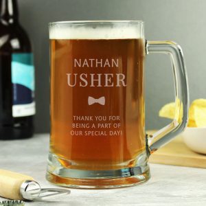 Personalised Usher Pint Glass Beer Tankard Appreciation Gift