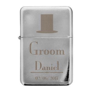 Personalised Top Hat Groom Lighter Wedding Gift