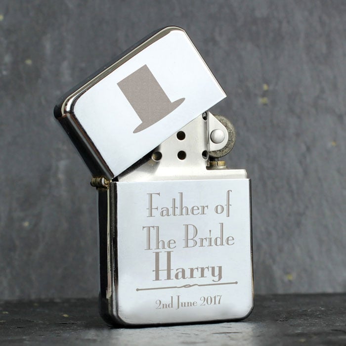 Personalised Top Hat Father of the Bride Lighter
