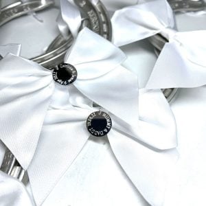 Personalised Wedding Horseshoe With White Satin Ribbon