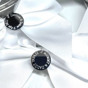 Personalised Wedding Horseshoe With White Satin Ribbon