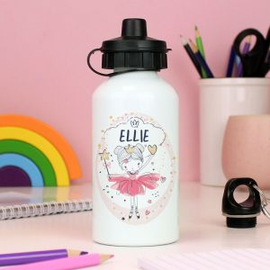 Girl's Personalised Fairy Aluminium Drinks Water Bottle
