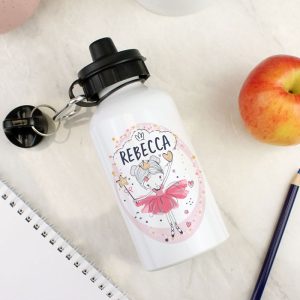 Girl's Personalised Fairy Aluminium Drinks Water Bottle