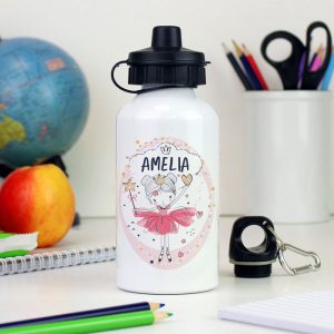 Girl's Personalised Fairy Aluminium Drinks Water Bottle