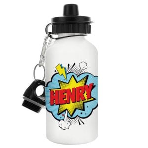 Personalised Superhero Aluminium Drinks Water Bottle