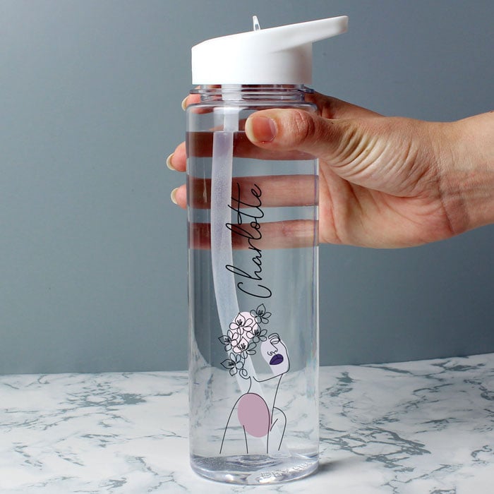 Personalised Natalia Line Art BPA Free Drinks Bottle