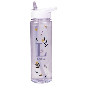 Personalised Floral Initial BPA Free Water Drinks Bottle