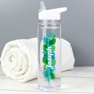 Personalised Splash Name Only Water Bottle Various Colours