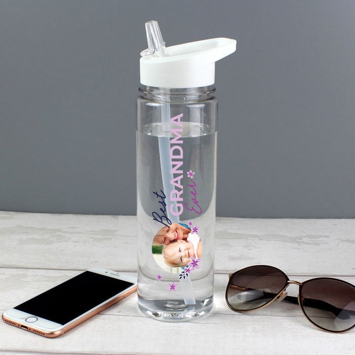 Personalised Floral Best Ever Photo Upload Water Bottle
