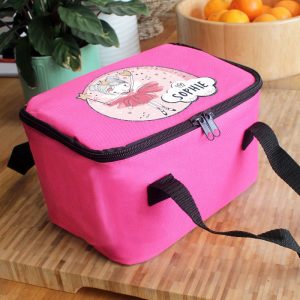 Girl's Personalised Fairy Pink Insulated School Lunch Bag