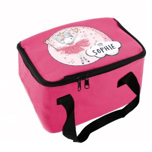 Girl's Personalised Fairy Pink Insulated School Lunch Bag