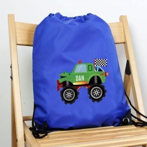 Personalised Monster Truck Blue Kit P.E. School Bag