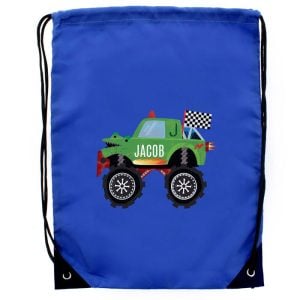 Personalised Monster Truck Blue Kit P.E. School Bag