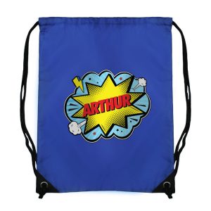 Boy's Personalised Superhero Blue School Kit Bag