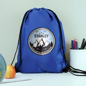 Boy's Personalised Adventure Blue P.E. Kit School Bag
