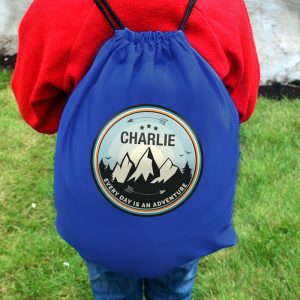 Boy's Personalised Adventure Blue P.E. Kit School Bag