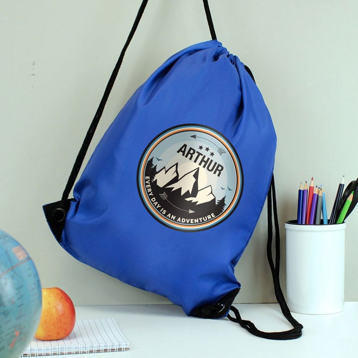 Boy's Personalised Adventure Blue P.E. Kit School Bag